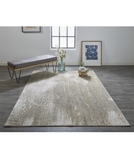 Feizy Aura Rug 3'-11 x 6' Rectangle 3739F IVORY/GOLD