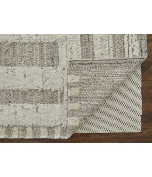 Feizy Ashby ASH8909F Gray/Ivory 2'-6 x 10' Runner Area Rug