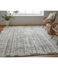 Feizy Ashby ASH8906F Ivory/Gray 2'-6 x 10' Runner Area Rug