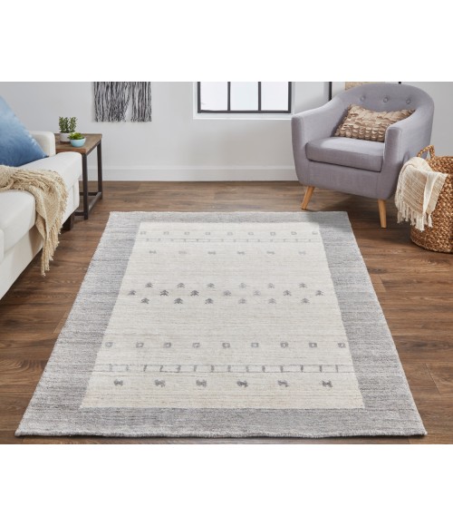 Feizy Legacy 9836577F Ivory/Gray 9'-6 x 13'-6 Rectangle Area Rug