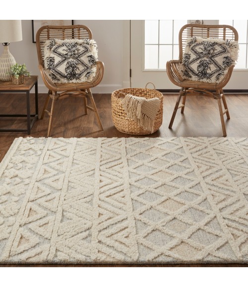 Feizy Anica ANC8005F Ivory/Blue/Tan 12' x 15' Rectangle Area Rug