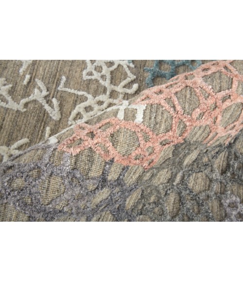 Feizy Elias ELS6890F Pink/Blue/Taupe 12' x 15' Rectangle Area Rug