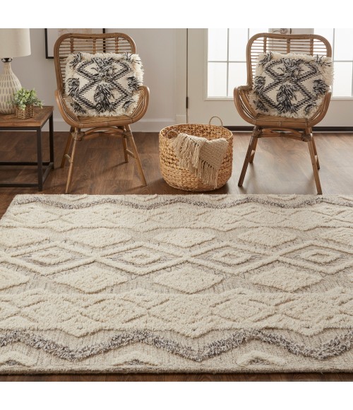 Feizy Anica ANC8006F Ivory/Taupe/Gray 12' x 15' Rectangle Area Rug