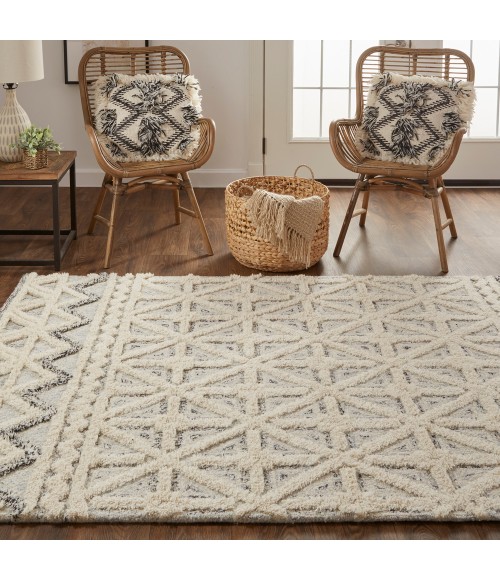 Feizy Anica ANC8007F Ivory/Black 12' x 15' Rectangle Area Rug