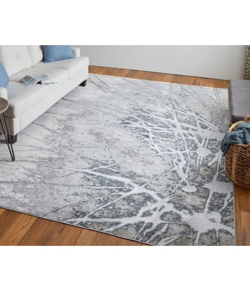 Feizy Astra ARA39L5F Gray/Silver/Ivory 1'-8 x 2'-10 Rectangle Area Rug