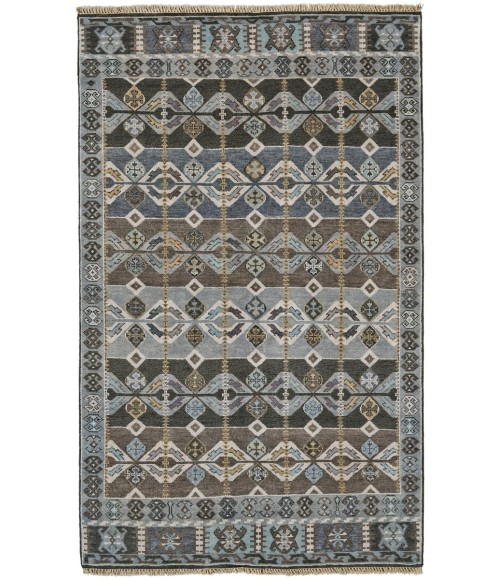 Feizy Ashi 5276130F Blue/Brown/Gray 7'-9 x 9'-9 Rectangle Area Rug