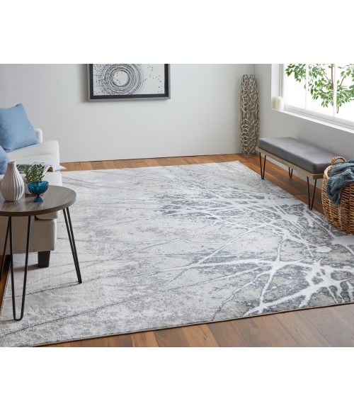 Feizy Astra ARA39L5F Gray/Silver/Ivory 5' x 8' Rectangle Area Rug