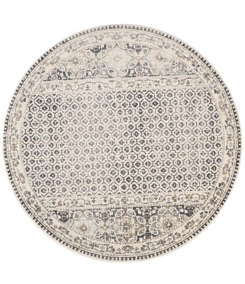 Feizy Kano 8643874F Ivory/Taupe/Gray 8'-9 x 8'-9 Round Area Rug