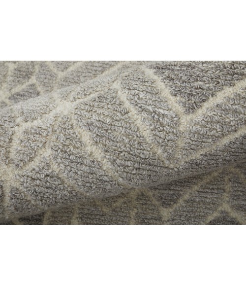 Feizy Asher 8638769F Taupe/Gray/Ivory 9' x 12' Rectangle Area Rug