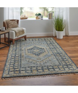 Feizy Fillmore Rug 8' x 8' Round 6941F BLUE/CHARCOAL