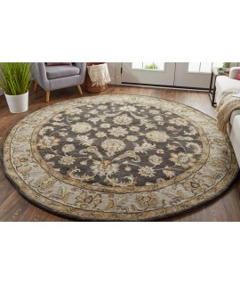 Feizy Eaton Rug 8' x 8' Round 8397F CHARCOAL