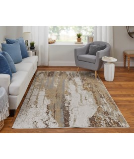 Feizy Aura Rug 12' x 15' Rectangle 39LMF GOLD/IVORY