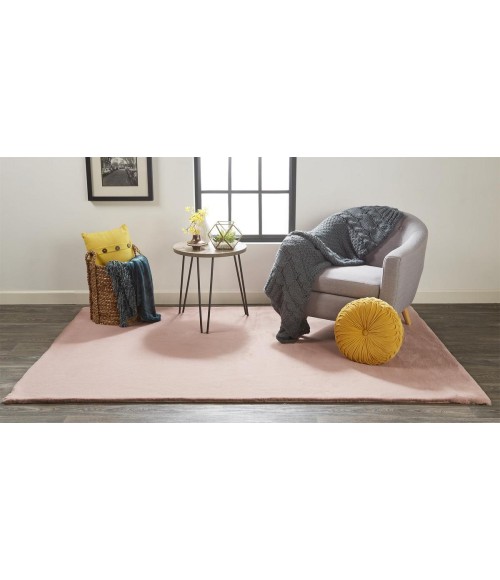 Feizy Luxe Velour LXV4506F Pink 6'-7 x 9'-6 Rectangle Area Rug
