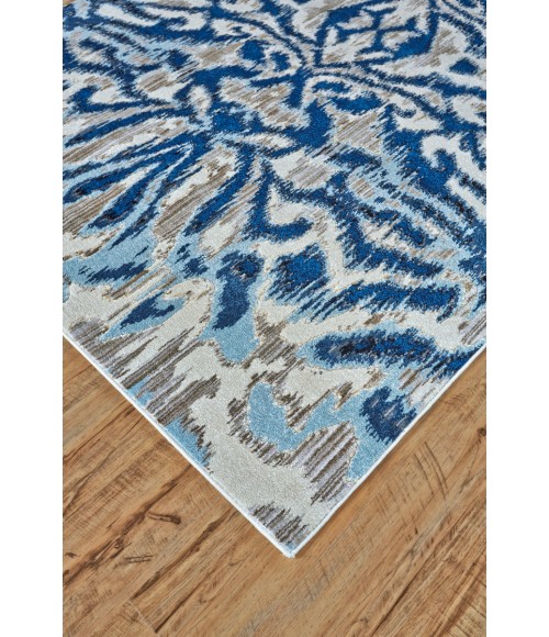 Feizy Milton 6533467F Blue/Taupe/Ivory 8'-9 x 8'-9 Round Area Rug