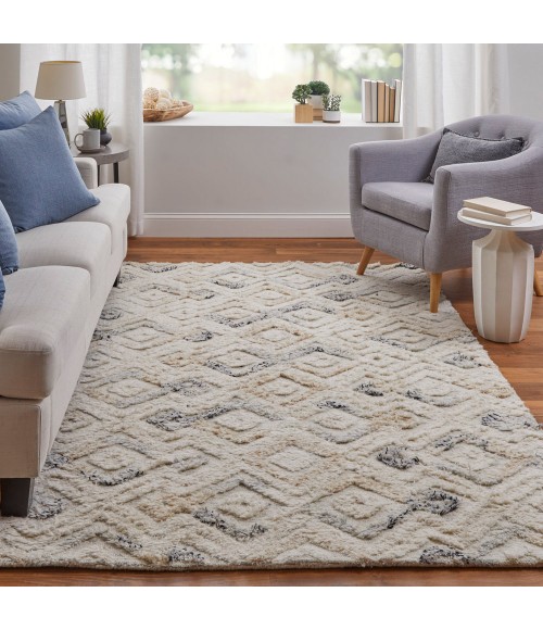 Feizy Anica ANC8004F Ivory/Gray/Black 10' x 14' Rectangle Area Rug