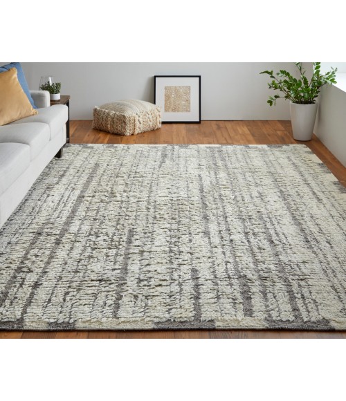 Feizy Ashby ASH8906F Ivory/Gray 2'-6 x 10' Runner Area Rug