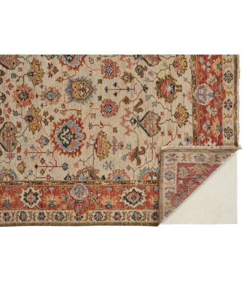 Feizy Carrington 9826805F Ivory/Red/Blue 3'-6 x 5'-6 Rectangle Area Rug