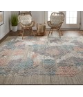 Feizy Elias ELS6890F Pink/Blue/Taupe 2'-9 x 8' Runner Area Rug