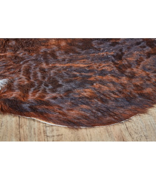 Feizy Bartlett ARGCOWHD Brown/White/Black Shaped Rug Area Rug