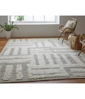 Feizy Ashby ASH8909F Gray/Ivory 2'-6 x 8' Runner Area Rug