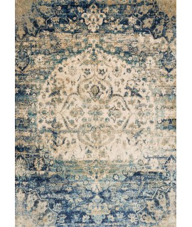 Loloi Anastasia AF-06 BLUE / IVORY Area Rug 6 ft. 7 in. X 9 ft. 2 in. Rectangle