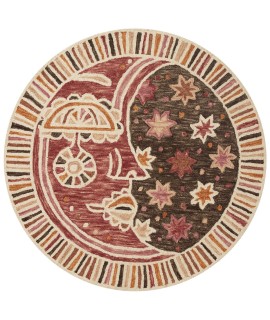 Loloi Ayo AYO-01 ROSE / MULTI Area Rug 5 ft. 0 in. X 5 ft. 0 in. Round