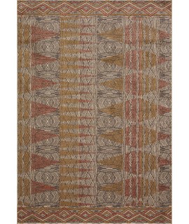 Loloi Chalos CHA-06 NATURAL / SUNSET Area Rug 18 in. X 18 in. Sample