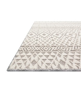 Loloi Cole COL-04 SILVER / IVORY Area Rug 2 ft. 7 in. X 10 ft. 0 in. Rectangle