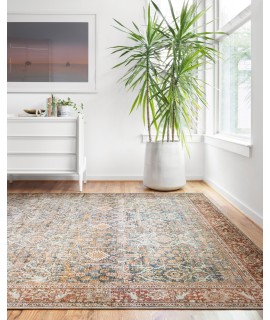 Loloi Layla LAY-04 OCEAN / RUST Area Rug 2 ft. 6 in. X 12 ft. 0 in. Rectangle