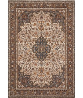 Loloi Lourdes LOU-01 Natural / Ocean Area Rug 5 ft. 7 in. X 5 ft. 7 in. Round
