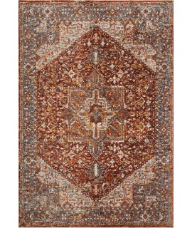 Loloi Lourdes LOU-02 Rust / Multi Area Rug 5 ft. 7 in. X 5 ft. 7 in. Round