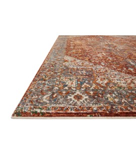 Loloi Lourdes LOU-02 Rust / Multi Area Rug 5 ft. 7 in. X 5 ft. 7 in. Round