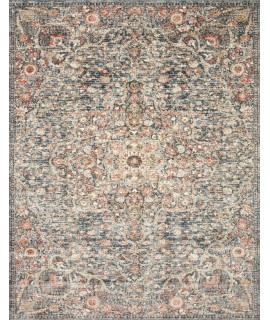 Loloi Saban SAB-02 BLUE / SPICE Area Rug 3 ft. 9 in. X 3 ft. 9 in. Round