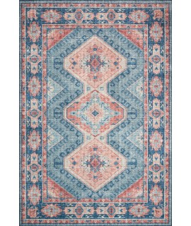 Loloi Skye SKY-03 TURQUOISE / TERRACOTTA Area Rug 6 ft. 0 in. X 6 ft. 0 in. Round