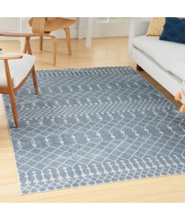 Nourison Astra Washables - Asw10 Blue Area Rug 5 ft. 3 in. X 7 ft. Rectangle