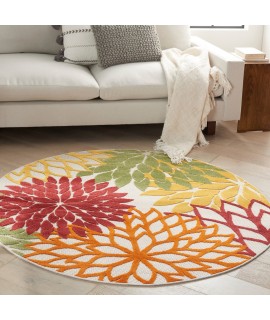 Nourison Aloha - Alh05 Red Multicolor Area Rug 4 ft. X Round