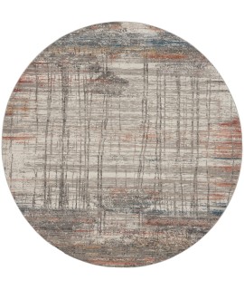Nourison Rustic Textures - Rus12 Grey Multicolor Area Rug 5 ft. 3 in. Round