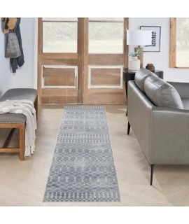 Nourison Astra Washables - Asw10 Blue Area Rug 2 ft. 2 in. X 8 ft. Runner