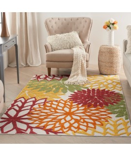 Nourison Aloha - Alh05 Red Multicolor Area Rug 3 ft. 6 X 5 ft. 6 Rectangle