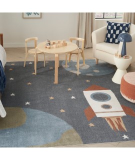 Nourison Astra Washables - Asw06 Sky Blue Area Rug 6 ft. 7 in. X 9 ft. Rectangle