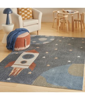 Nourison Astra Washables - Asw06 Sky Blue Area Rug 5 ft. 3 in. X 7 ft. Rectangle