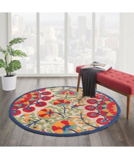 Nourison Aloha - Alh20 Red Multicolor Area Rug 4 ft. X Round