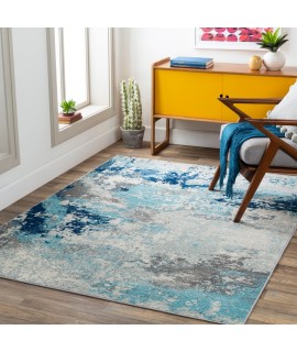 Surya Chester CHE2346 Dark Blue Aqua Area Rug 7 ft. 10 in. X 10 ft. 3 in. Rectangle